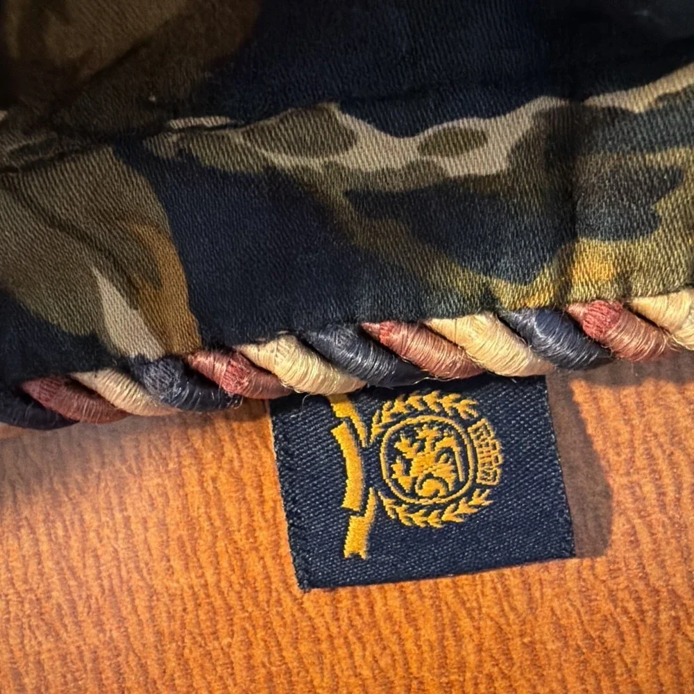 Vtg Tommy Hilfiger Navy Fliral Throw Pillow 18